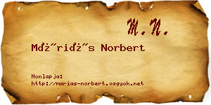 Máriás Norbert névjegykártya